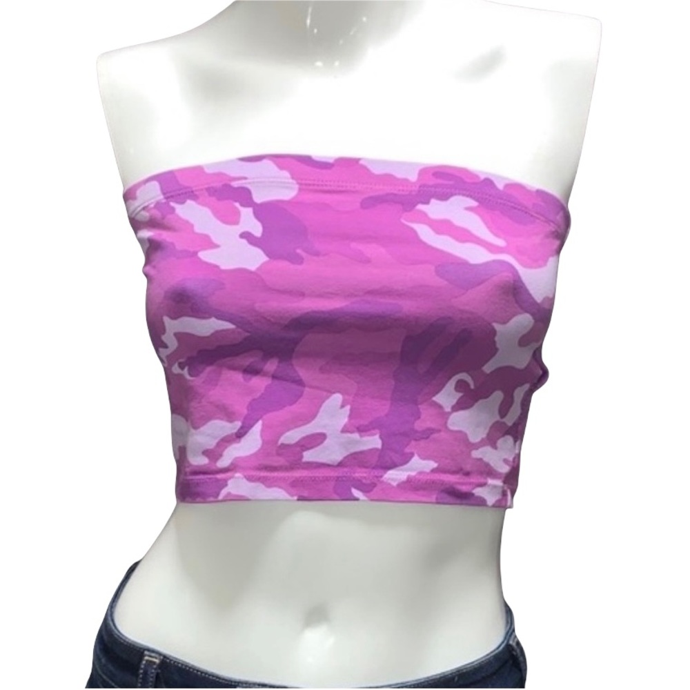 🤑 5/$25 Forever 21 Camouflage Bandeau Purple Crop Top